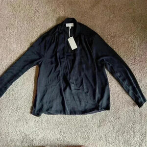 𝅺Melloday Black silky blouse top size medium NWT